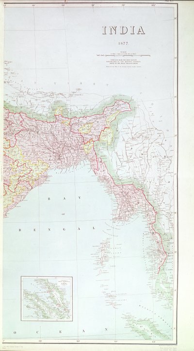 Mapa de India, 1877 de English School